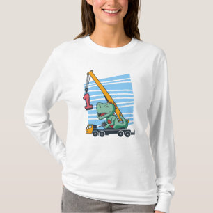 T-shirt 1er Anniversaire 1 an Grue mobile Dinosaure