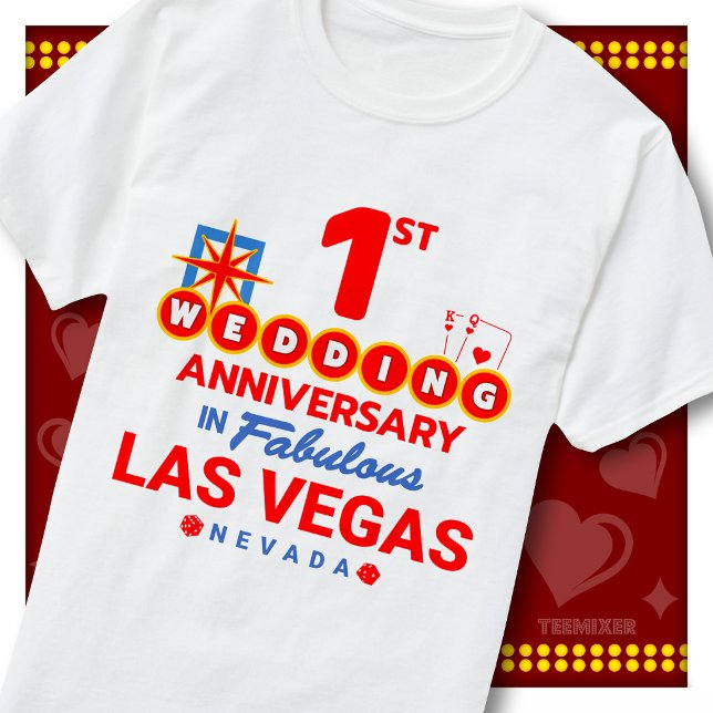 T-shirt 1er anniversaire de mariage Fabuleux couple de Las (Créateur téléchargé)
