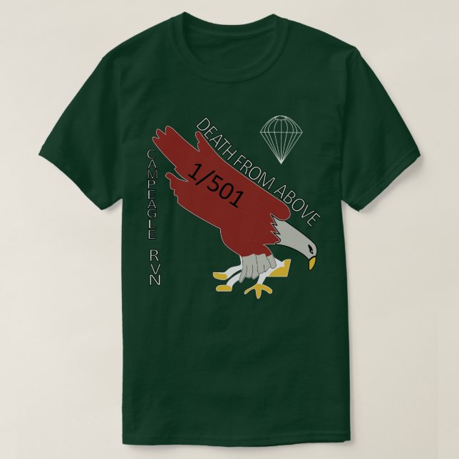 T-shirt 1er Bataillon 501e Parachute Camp Eagle (Design devant)