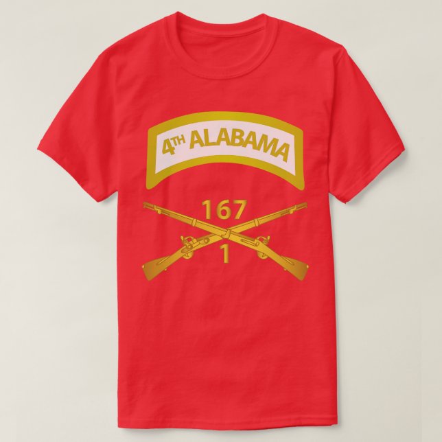 T-shirt 1er Bn 167th Infantry Inf Branch avec 4th Alabama  (Design devant)