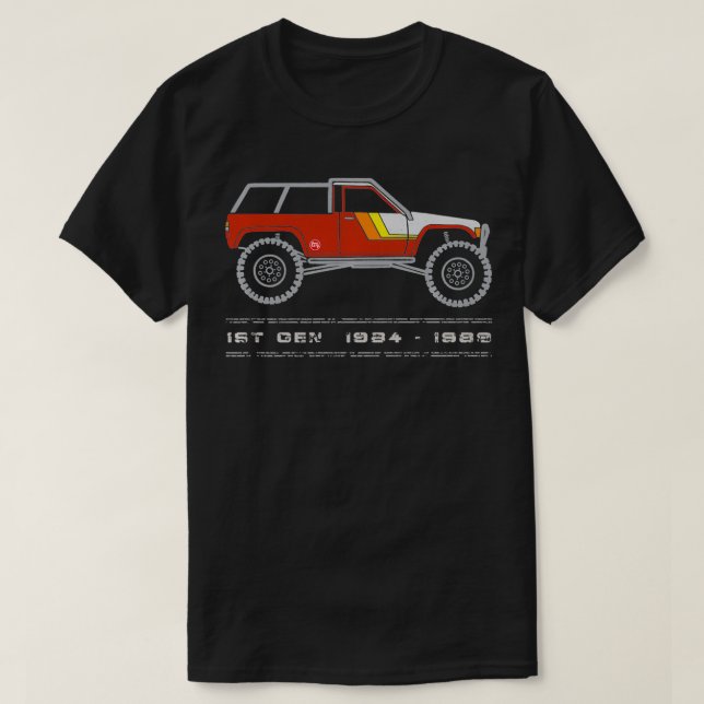 T-shirt 1er Gen 4Runner (19841989) Caged & Striped Red (Design devant)