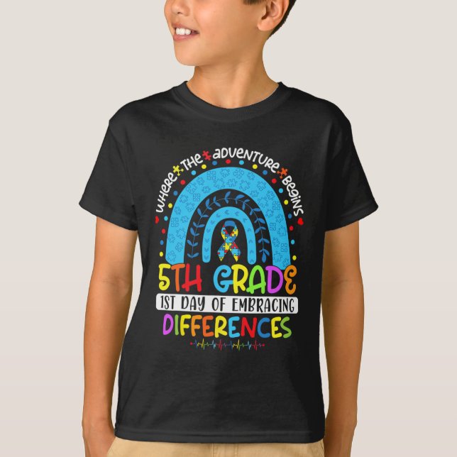 T-shirt 1er jour d'acceptation des différences 5e année d' (Devant)