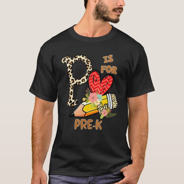T-shirt 1er jour d'école maternelle léopard fleurs enseign (Devant)
