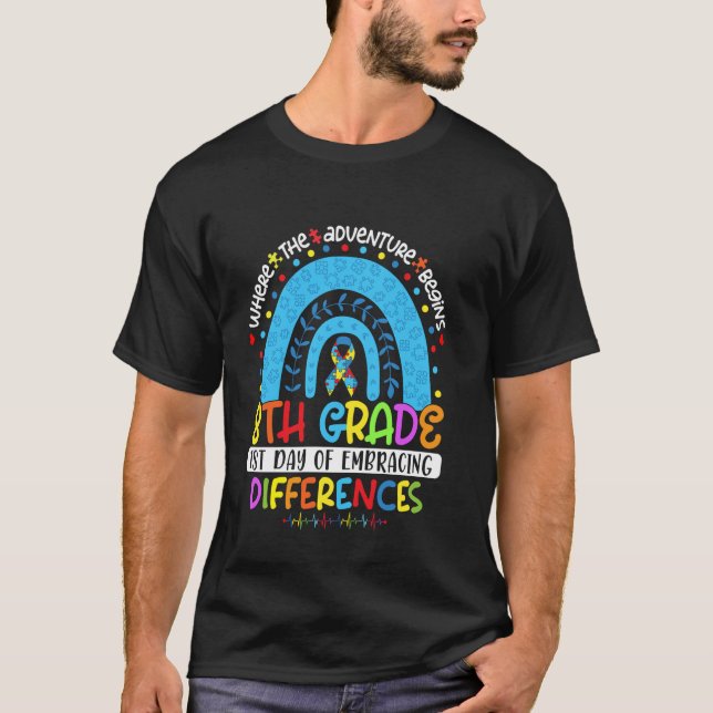 T-shirt 1er jour d'embrasser les différences 8e année Auti (Devant)