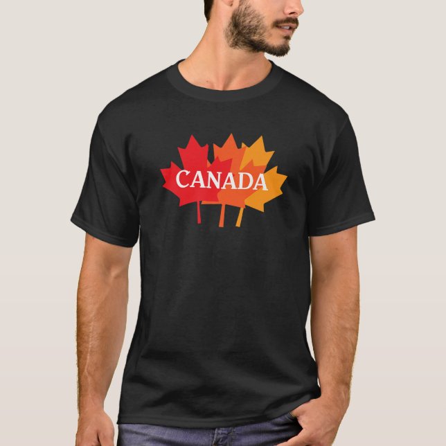 T-shirt 1Er Juillet Fête du Canada Drôle Maple Leaf drapea (Devant)