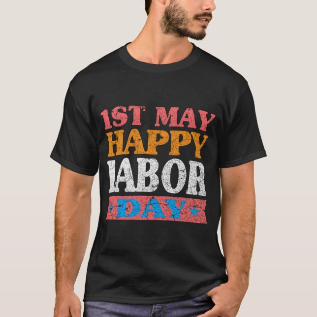 T-shirt 1Er Mai Joyeuse Fête Du Travail, Mon Premier Fête  (Devant)