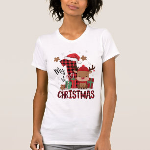T-shirt 1er Noël Santa Hat White Neige Bébé Reindeer