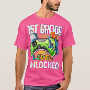 T-shirt 1ère année déverrouillée Retour à l'école jeu vidé