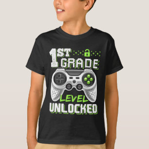 T-shirt 1ère année Jeu vidéo déverrouillé Retour à l'école