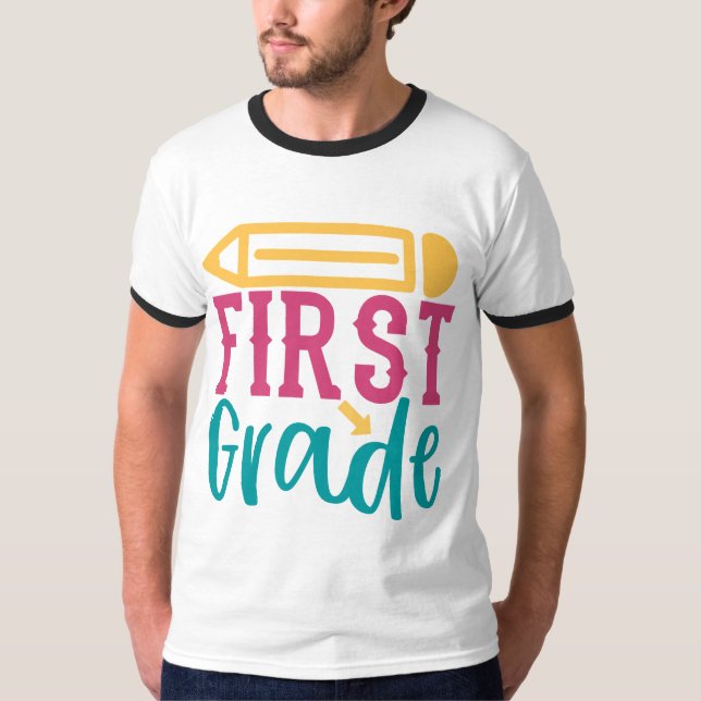 T-shirt 1ère classe meilleur style blanc Homme's Basic Rin (Devant)