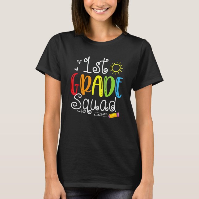 T-shirt 1ère Élève De Première Année D'école Élémentaire E (Devant)