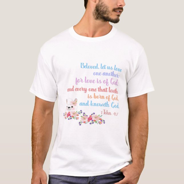 T-shirt 1Jean4:7 Verset biblique (Devant)
