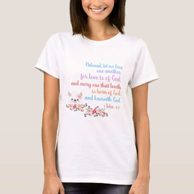 T-shirt 1Jean4:7 Verset biblique (Devant)