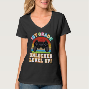 T-shirt 1re année débloquée niveler jeu vidéo retour à l'é