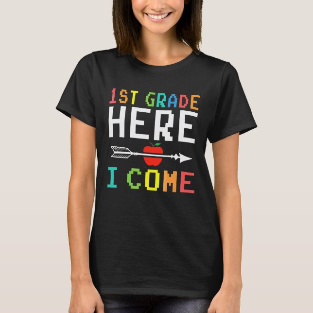 T-shirt 1re année, j'arrive ! Vidéo pour l'enseignant de 1 (Devant)