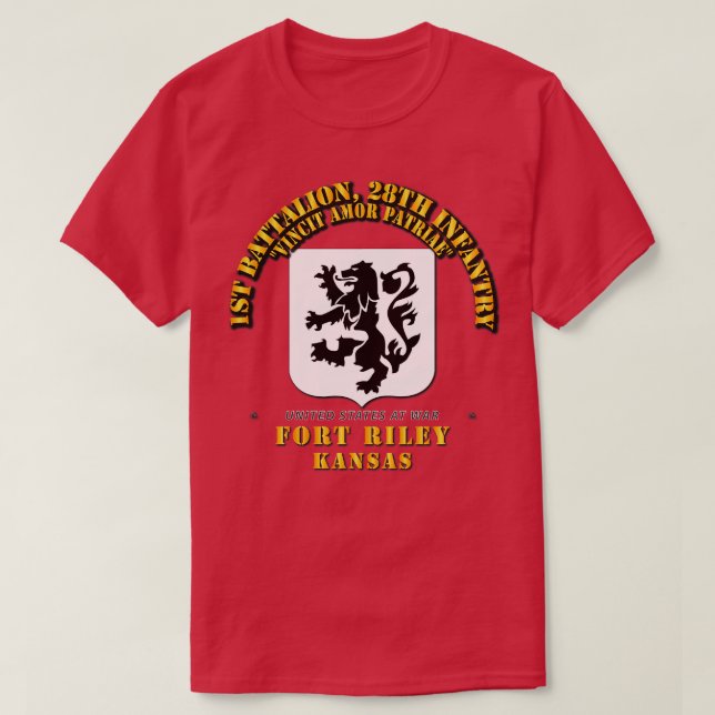 T-shirt 1re Bn 28e Infanterie Ft Riley KS (Design devant)