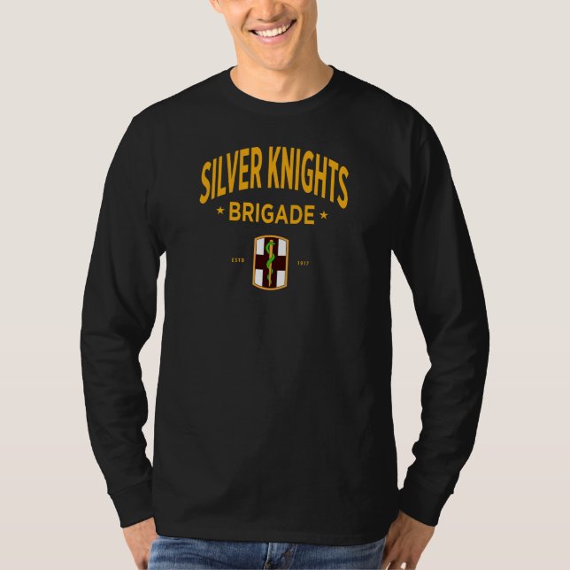 T-shirt 1re brigade Médicale - Argent Knights Long (Devant)