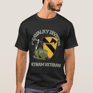 T-shirt 1re division de cavalerie Viêt Nam Vétéran UH1 Gun