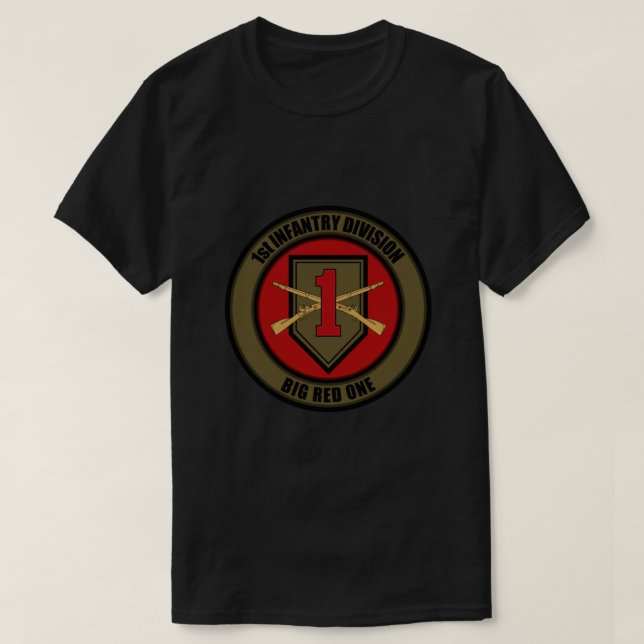 T-shirt 1re division d'infanterie Vétérinaire Big Red One  (Design devant)