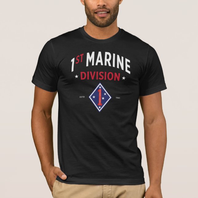 T-shirt 1re Division maritime - Militaires américains (Devant)