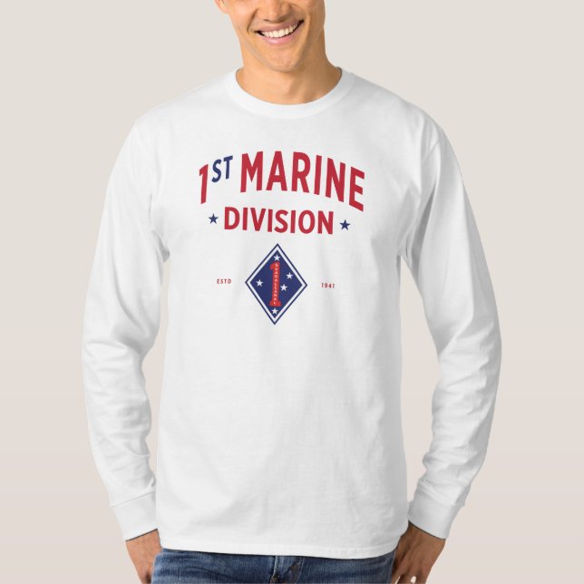 T-shirt 1re division maritime - United States Military Lon (Devant)