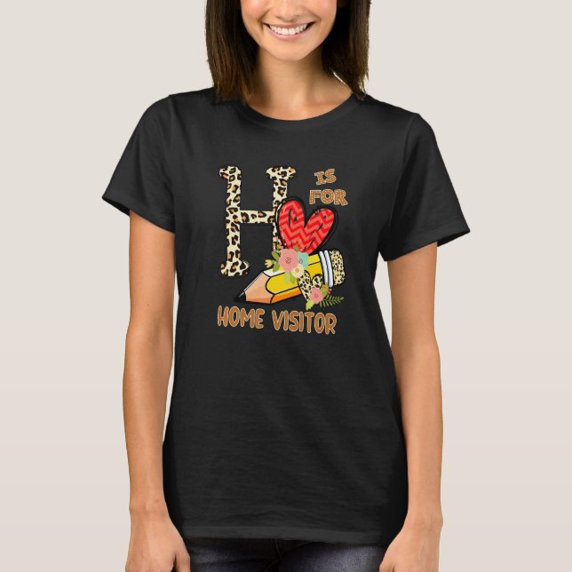 T-shirt 1st Day Of School Home Visitor Leopard Flowers Tea (Devant)