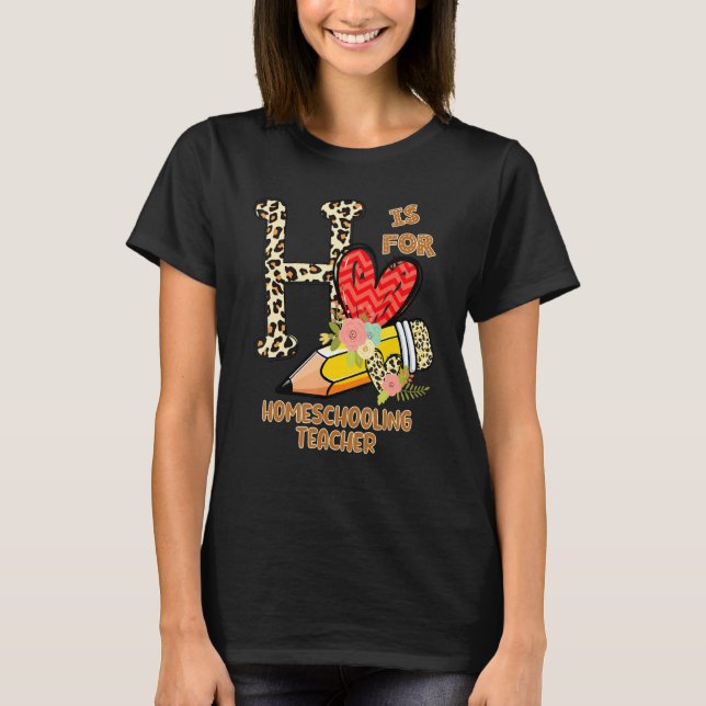 T-shirt 1st Day Of School Homeschooling Teacher Leopard Fl (Devant)