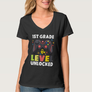 T-shirt 1st Grade Level Unlocked Video Game Back To School