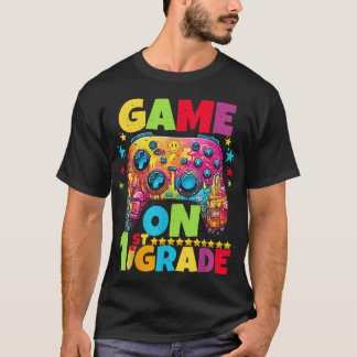 T-shirt 1St Grade Level Unlocked Video Gamer Pixel Back 