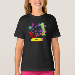T-shirt 1st Grade Rocks For Girls
