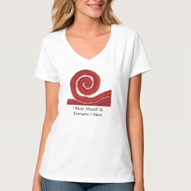 T-shirt 1st-Root Chakra#1 : L'Argent-Je se bénissent… (Devant)