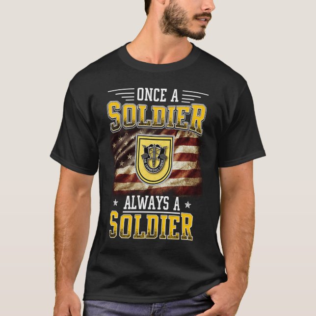 T-shirt 1st Special Forces Group Veteran Always a Soldier  (Devant)