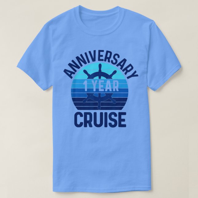 T-shirt 1st Wedding Anniversary Cruise 1 Year Couples Vaca (Design devant)