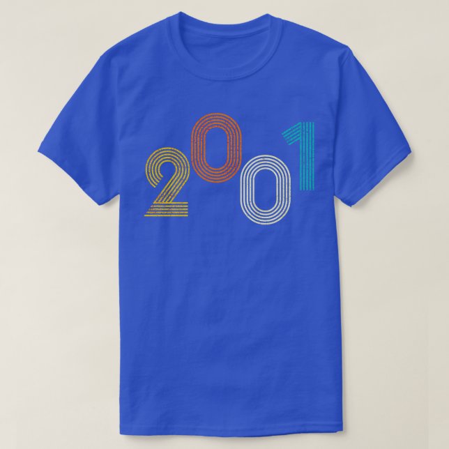 T-shirt 2001 Retro Anniversaire Vintage (Design devant)