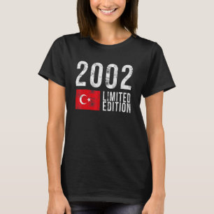 T-shirt 2002 Limited Edition Turquie avec drapeau Annivers