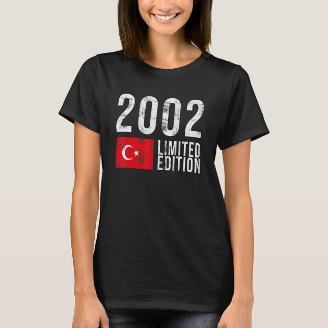 T-shirt 2002 Limited Edition Turquie avec drapeau Annivers (Devant)