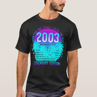 T-shirt 2003 Anniversaire 18ème Palme de coucher de soleil