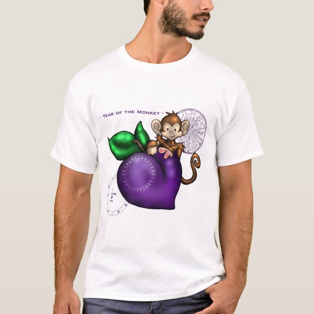 T-shirt 2004 ans du singe ! (prune) (Devant)