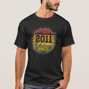 T-shirt 2011 Vintage Retro 10E Cadeau Anniversaire 10 Ans