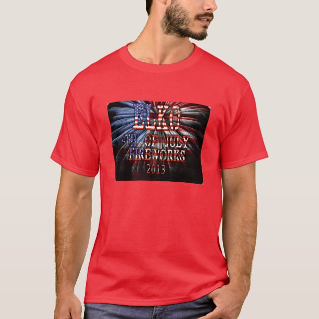 T-shirt 2013 de feux d'artifice d'Elko des hommes (Devant)