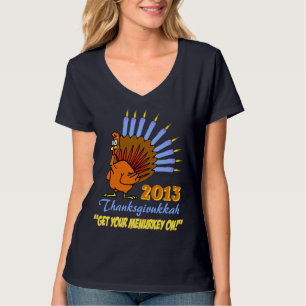 T-shirt 2013 de Thanksgivukkah Menurkey