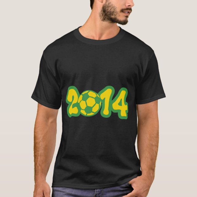 T-shirt 2014 annee football soccer trophe competition coup (Devant)