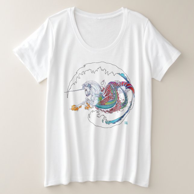 T-shirt 2017 de dames de Hippicorn de mode de (Design devant)