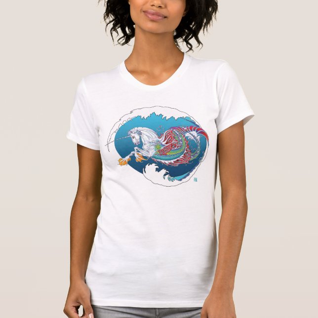 T-shirt 2017 de scoop de dames de Hippicorn de (Devant)