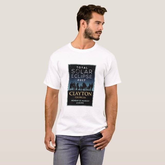 T-shirt 2017 éclipse solaire totale - Clayton, GA (Devant entier)