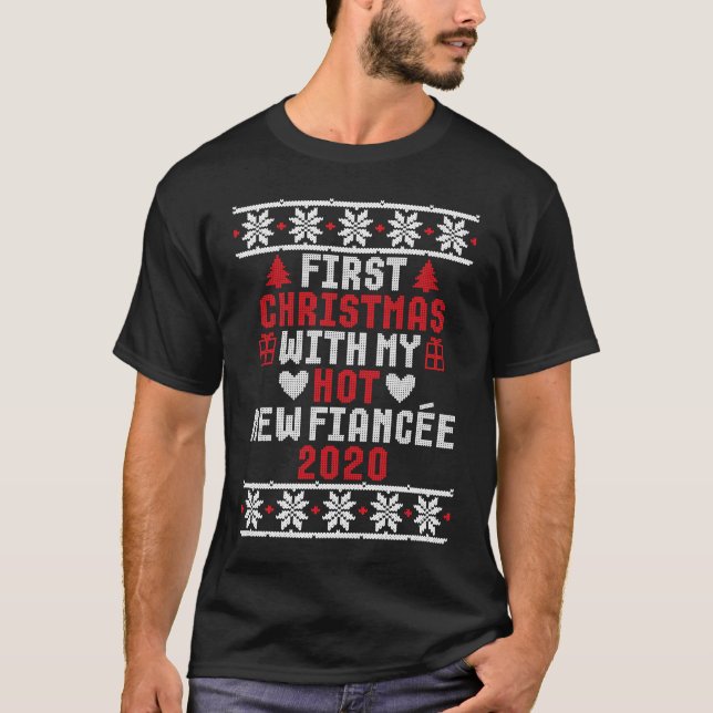 T-shirt 2020 Couple First Christmas With My Hot New Fiance (Devant)