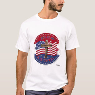 T-shirt 2020 Pour Dieu et pays Croix et drapeau américain