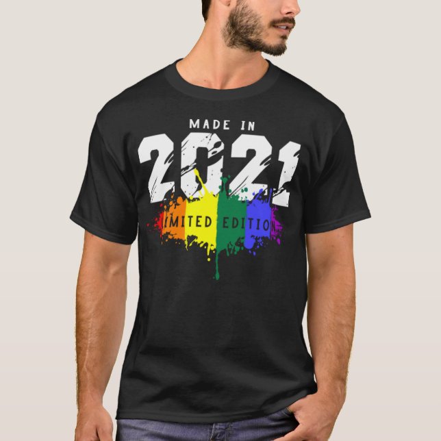 T-shirt 2021 Anniversaire gay LGBT (Devant)