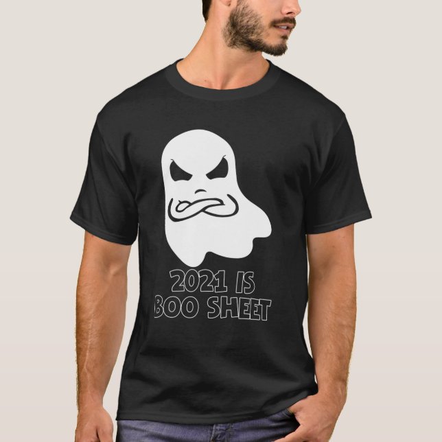T-shirt 2021 Est Boo Sheet Angry Ghost Funny Halloween (Devant)