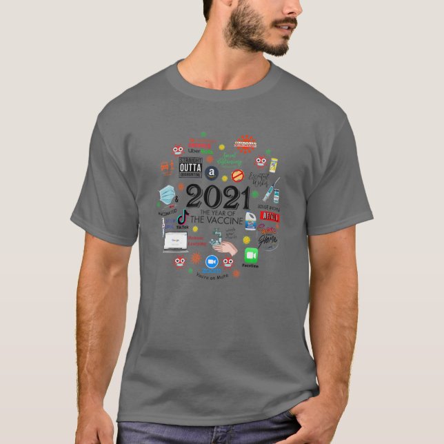 T-shirt 2021 L'Année De La Mise En Quarantaine De Vaccins  (Devant)